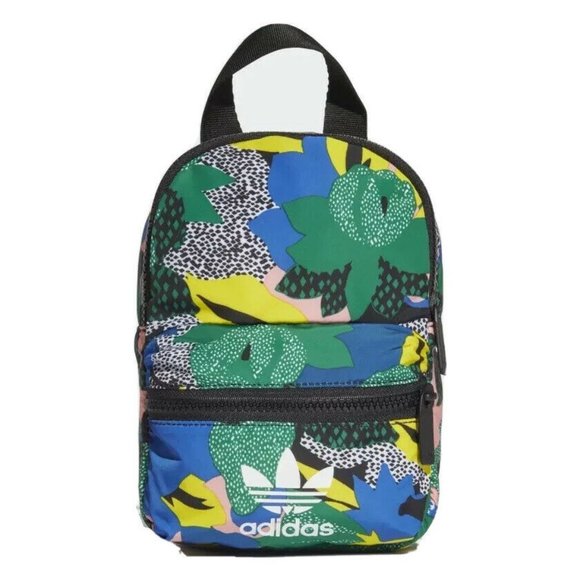 Adidas Mini Backpack W/ Adjustable Straps Multicolor Small Floral Stylish Bag - Picture 4 of 10